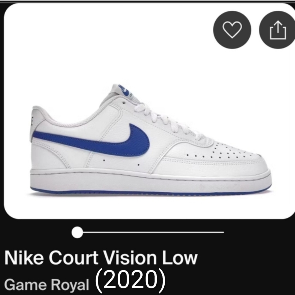 Nike Court Vision Low Game Royal Mens 10 Womens 11.5 NWT